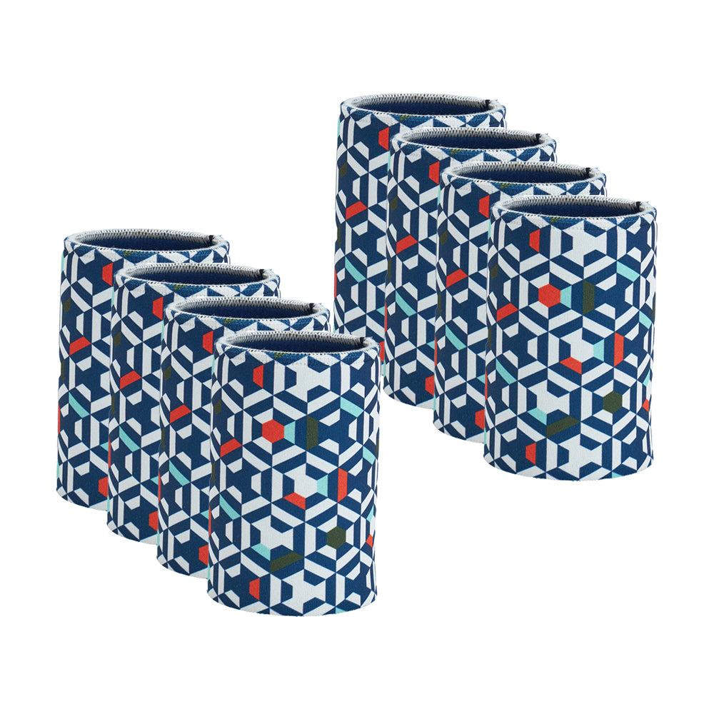 8PK Annabel Trends Drink Can Cooler Stubby 7x10.5cm - Geo