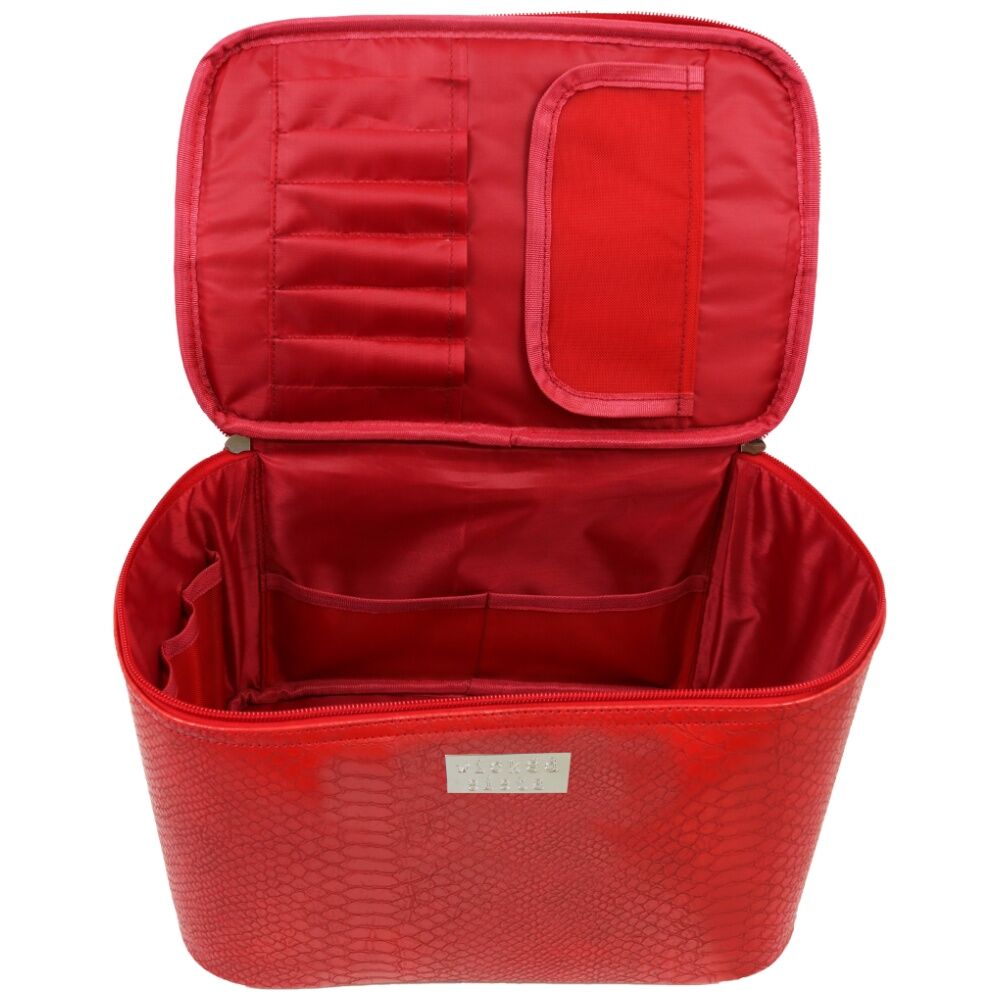 Wicked Sista Moc Croc Beauty Case Cosmetic Bag Large - Red