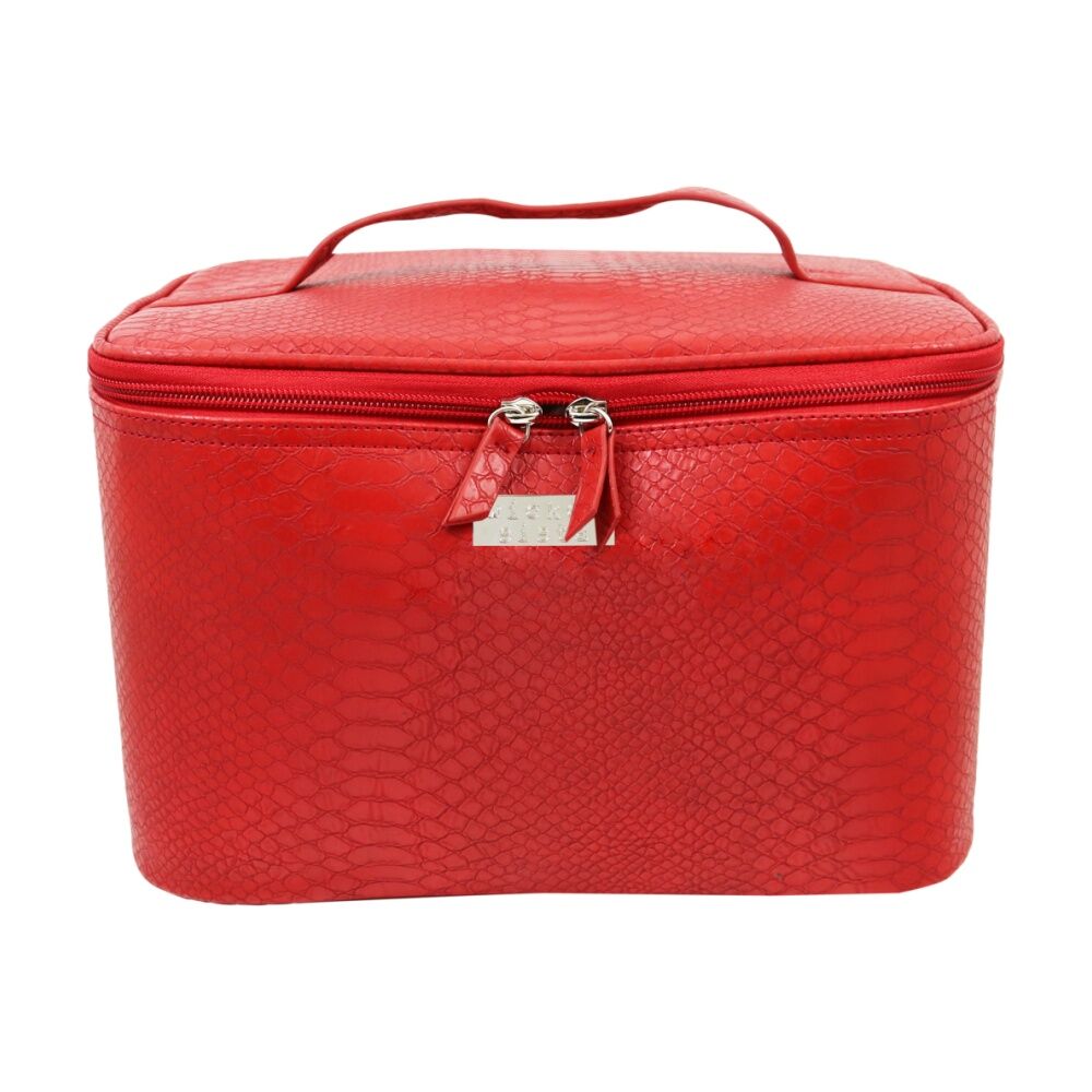 Wicked Sista Moc Croc Beauty Case Cosmetic Bag Large - Red