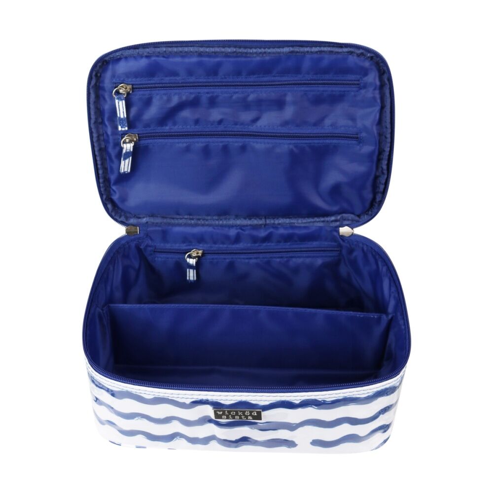 Wicked Sista Wavy Stripe Beauty Case Waterproof Makeup Bag