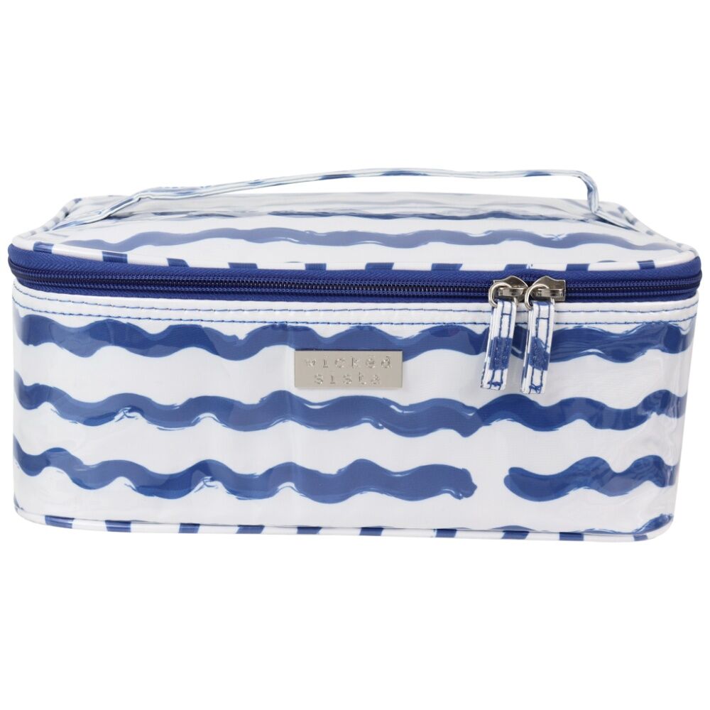 Wicked Sista Wavy Stripe Beauty Case Waterproof Makeup Bag