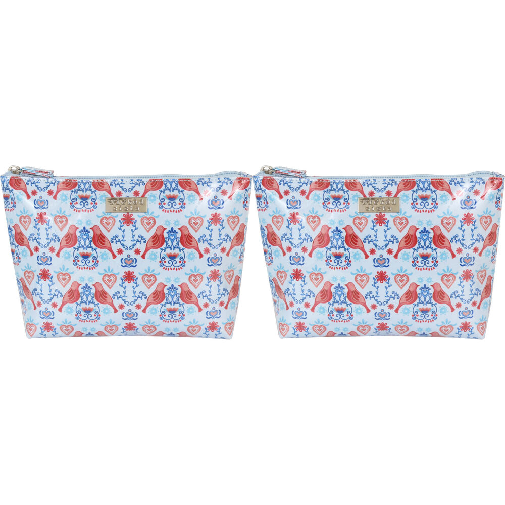 2PK Wicked Sista Love Birds Medium Soft A-Line 27x5cm Womens Cosmetic Bag