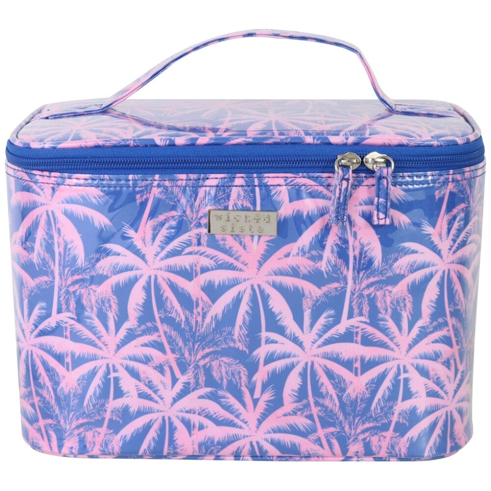 Wicked Sista Bahama Palms Beauty Case Cosmetic Bag Large - Purple