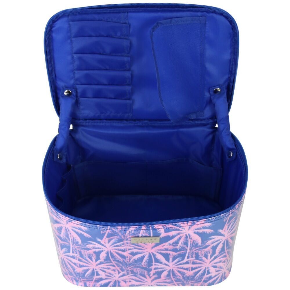 Wicked Sista Bahama Palms Beauty Case Cosmetic Bag Large - Purple