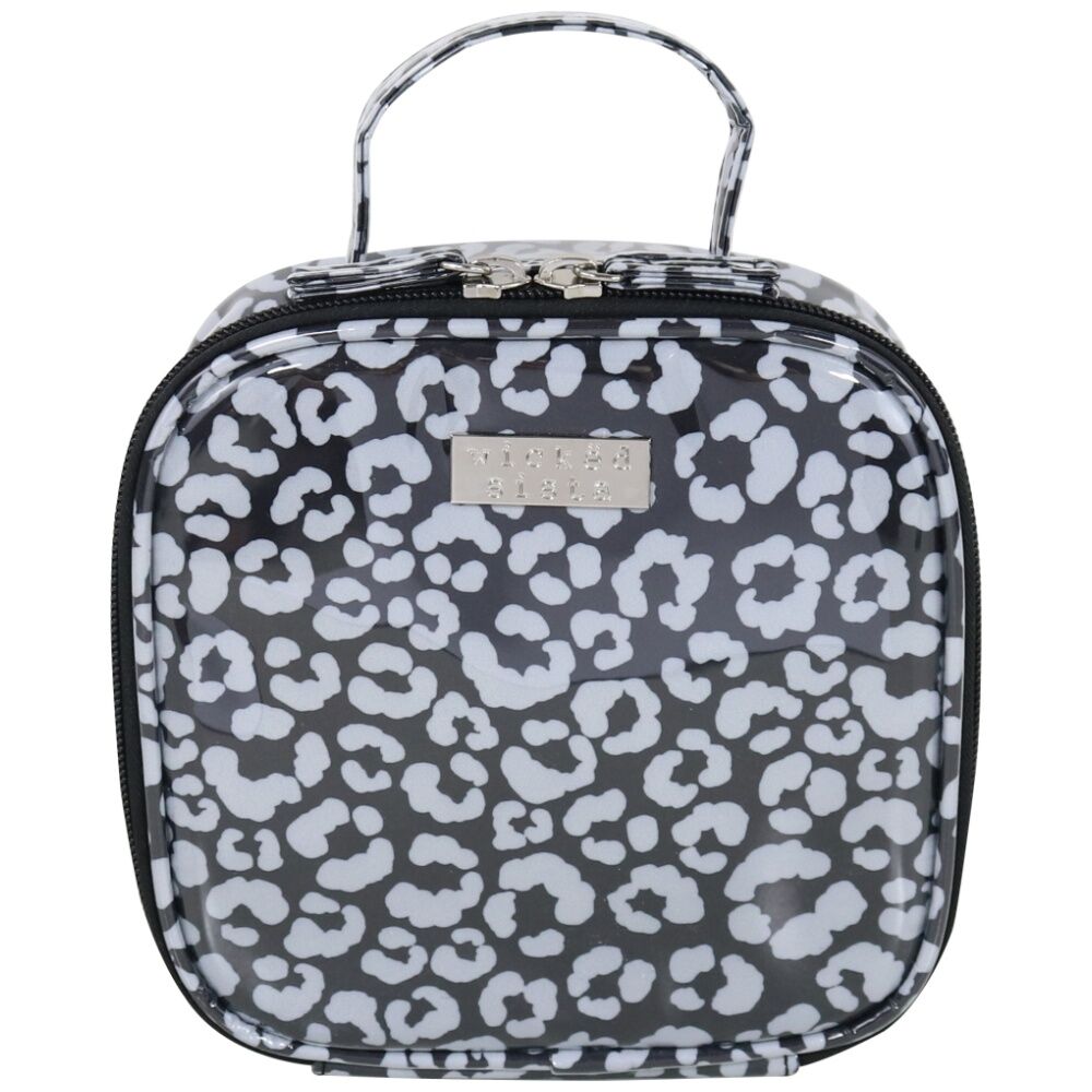2PK Wicked Sista Watercolour Leopard Square Carry Bag Small - Black/Grey
