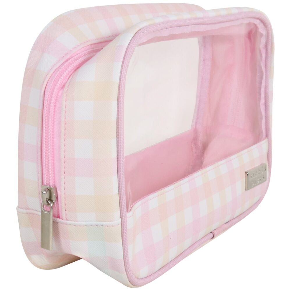 Wicked Sista Clear Cos Bag Cosmetic Makeup Organiser - Pastel Gingham