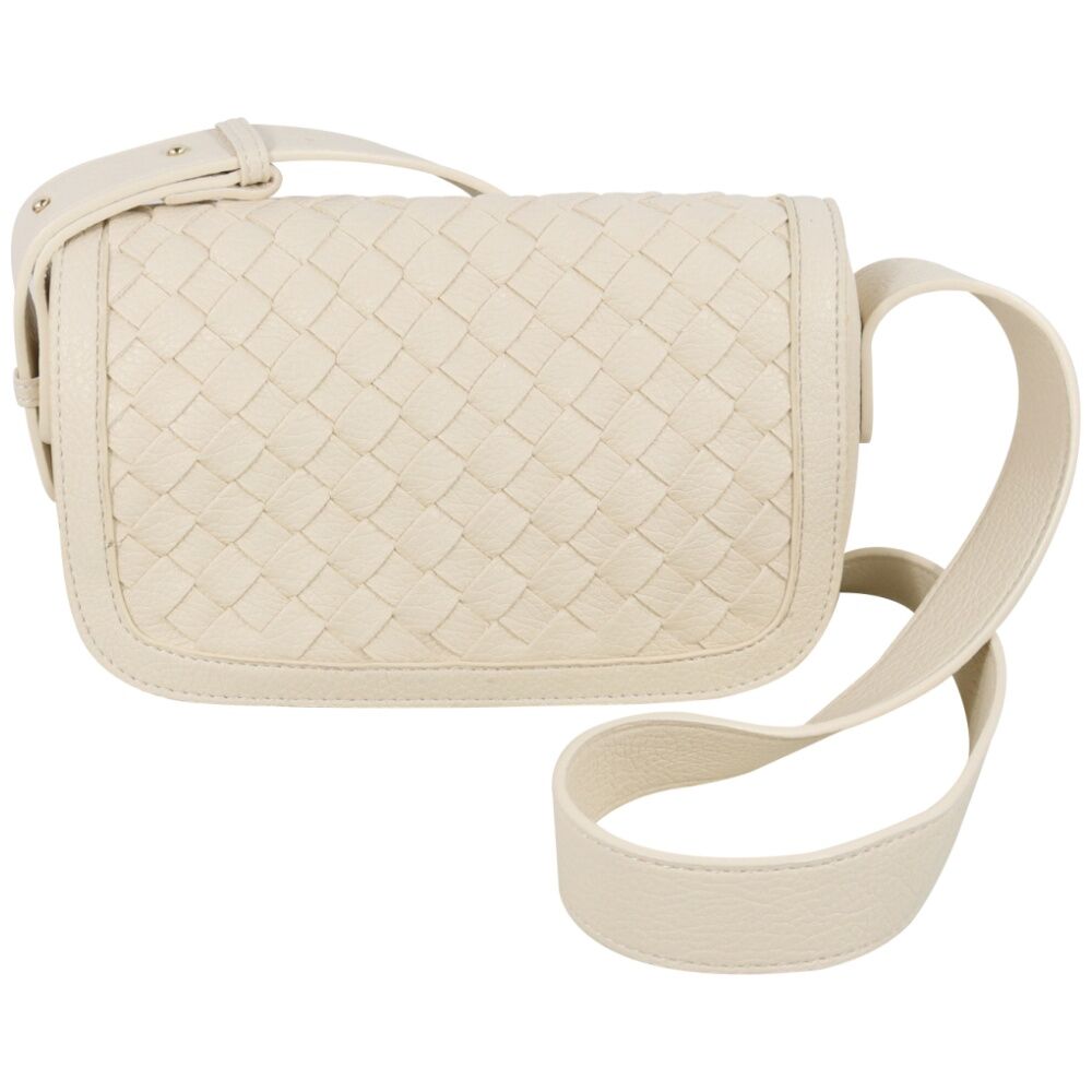 Wicked Sista Sierra Woven Handbag Crossbody Adjustable Strap - Cream