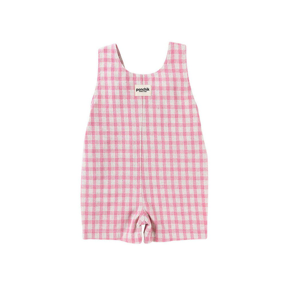 Ponchik Cotton Dungaree Overalls Fairy Floss Gingham Size 5y