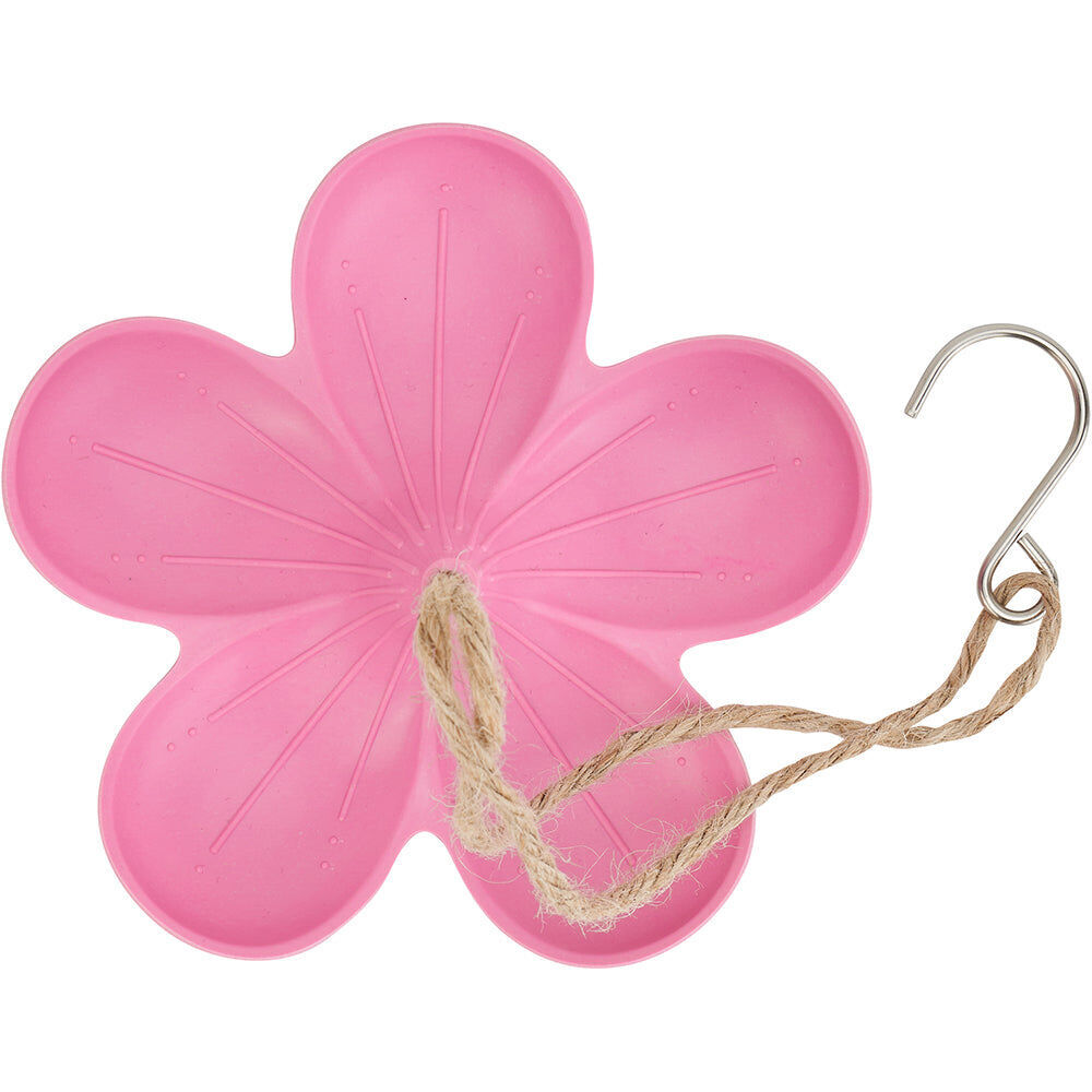 Annabel Trends Hanging Bamboo Bird Feeder Food Container 28cm Pink