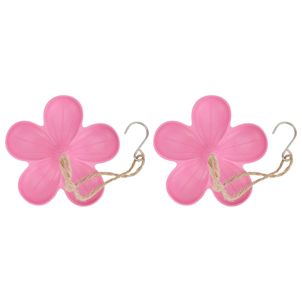 2PK Annabel Trends Hanging Bamboo Bird Feeder Food Container 28cm Pink