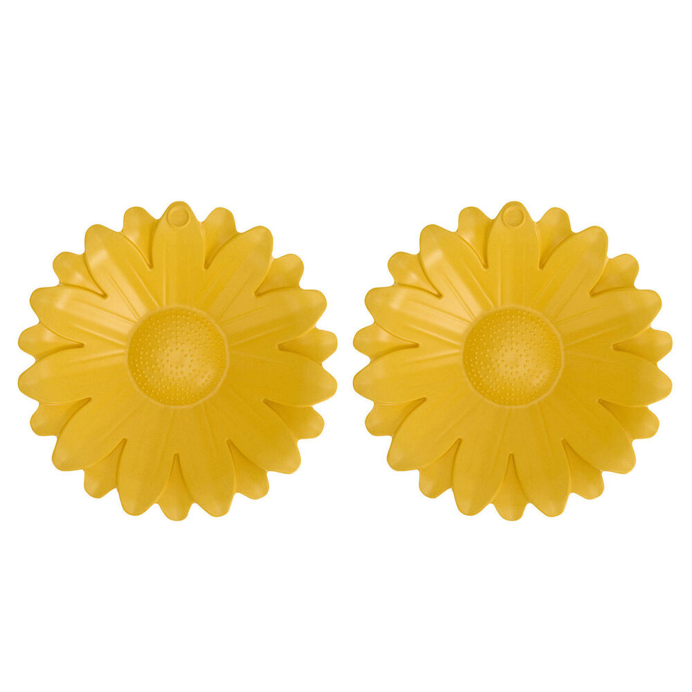 2PK Annabel Trends Bamboo Bird Bath Sunflower w/ Iron Stand 60cm Yellow