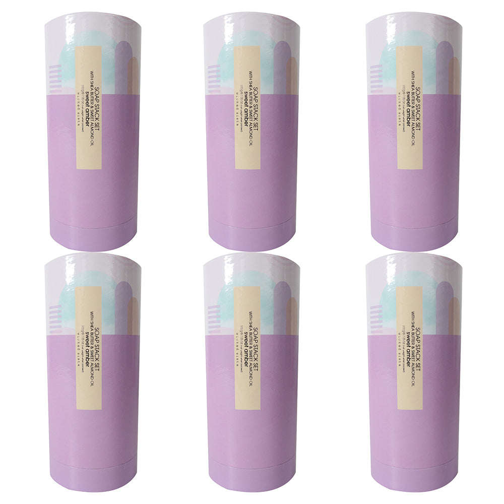 6PK Wicked Sista Soap Stack Set 200g Sweet Amber/Pastel Abstracts