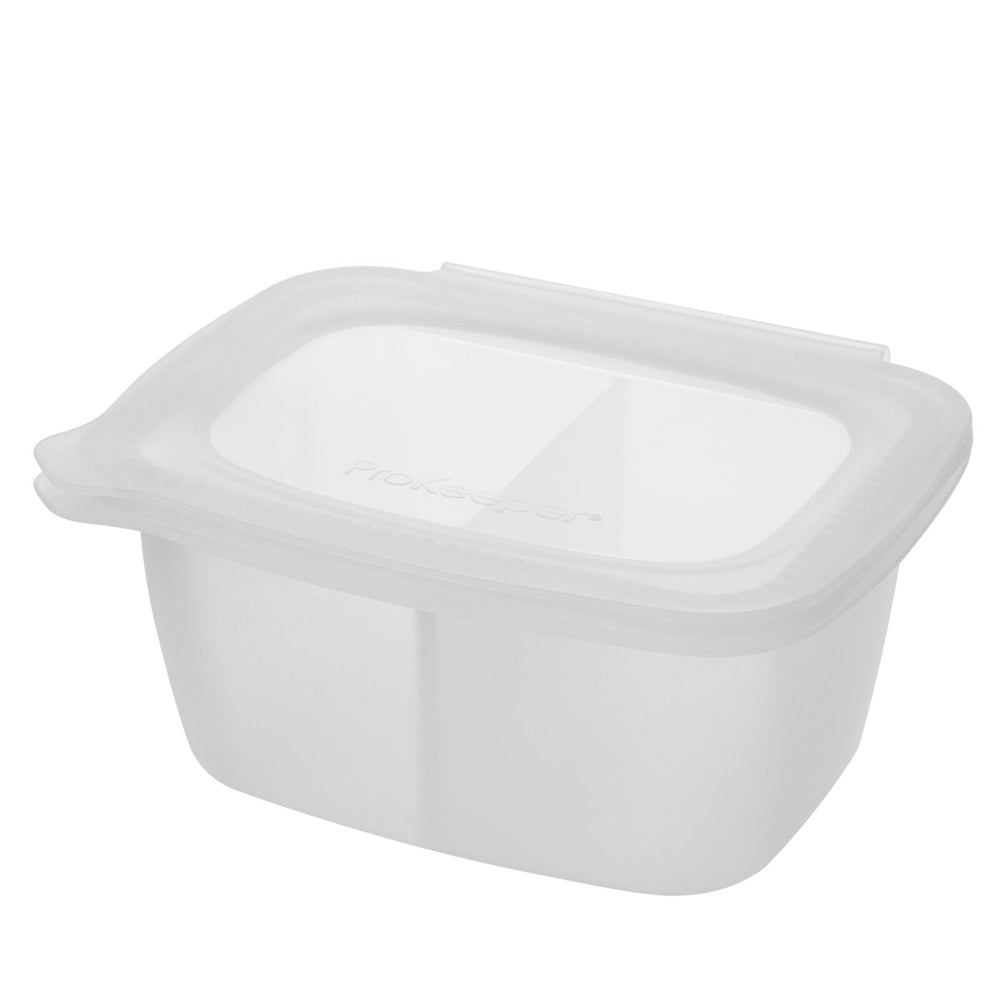 2PK Progressive Softbox Silicone 4-Cup/940ml Divided Container Rectangle - Clear