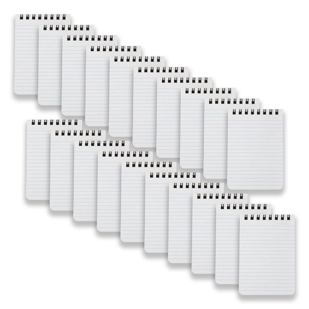 20PK Spirax P560 PP Notebook/Note Pad 112x77 5mm Ruled 96-Pages Black