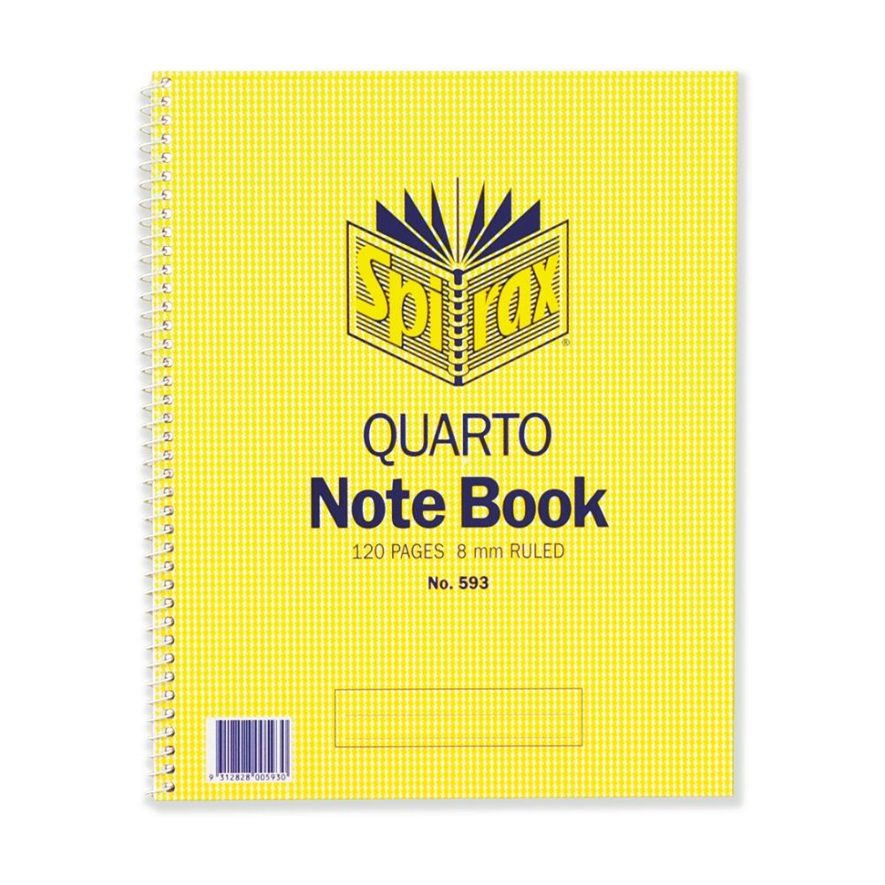 10PK Spirax 593 Quatro Spiral Bound Writing Notebook 120 Pages 252x200mm