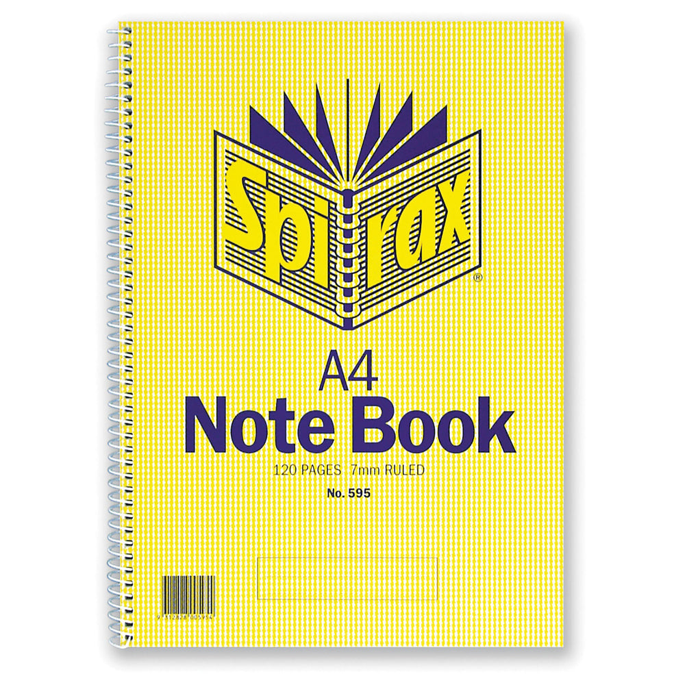 2PK 5pc Spirax 595 Spiral A4 Notebook Paper Stationery 120-Pages