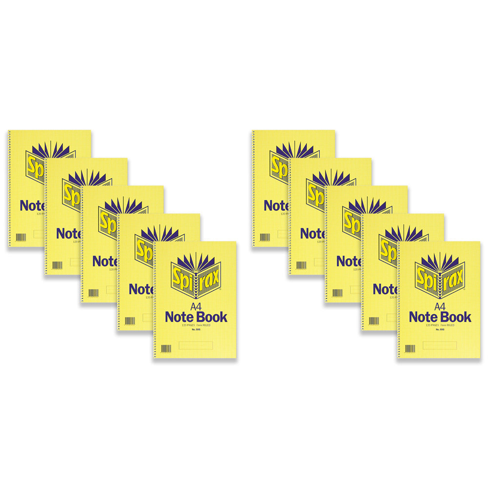 2PK 5pc Spirax 595 Spiral A4 Notebook Paper Stationery 120-Pages