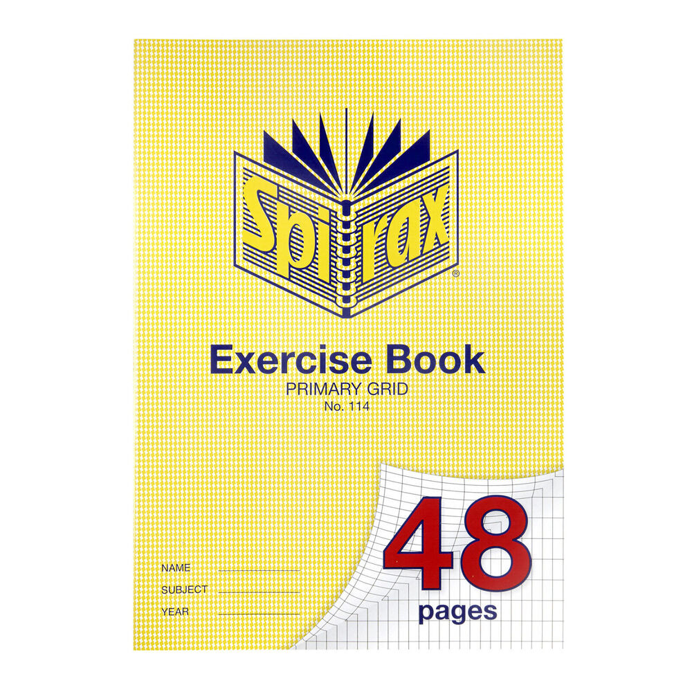20PK Spirax 114 Exercise Book A4 48 Pages Primary Grid Yellow