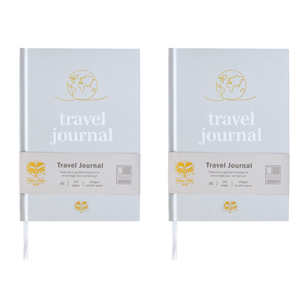 2PK Spirax Platinum Inspo A5 Hardcover Journal 192 Page Travel