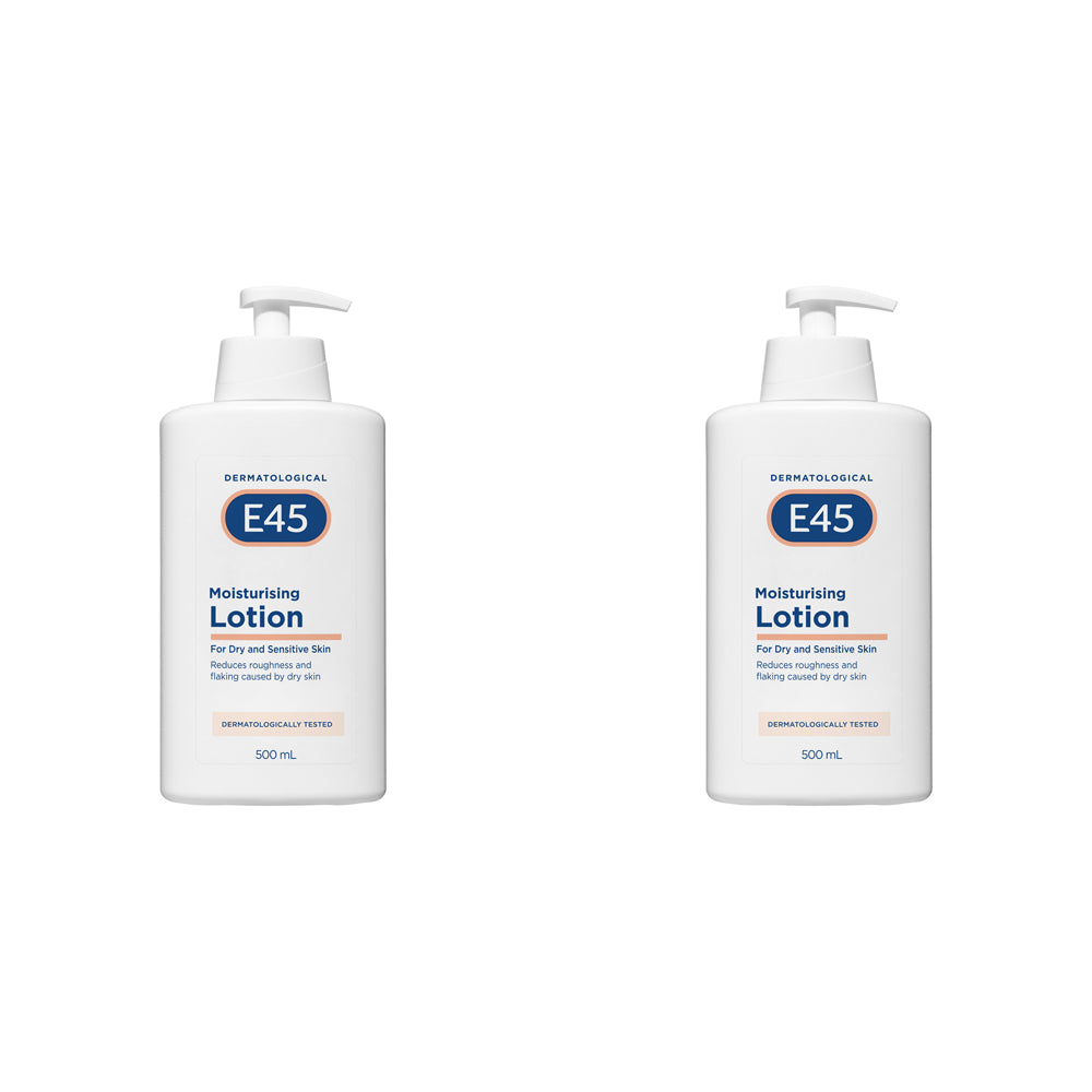 2PK E45 Moisturising Lotion Pump For Dry/Sensitive Skin