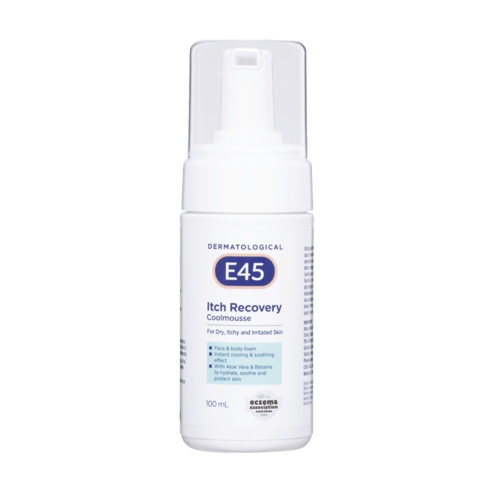 6PK E45 Itch Recovery Coolmousse Quick Cooling Relieve Dry/Irritated Skin 100ml