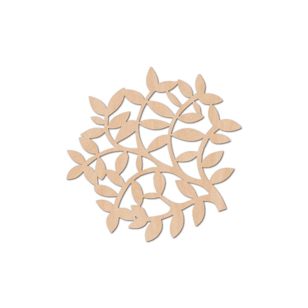 4PK Nord Deco Wooden Coaster Kitchen Decor 10x10cm - Leaves