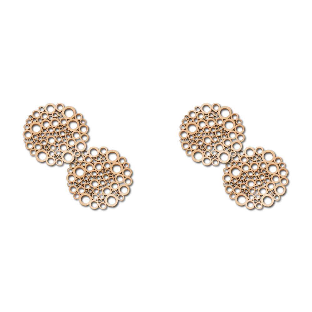 4pc Nord Deco Wooden Coaster 10x10cm - Circles