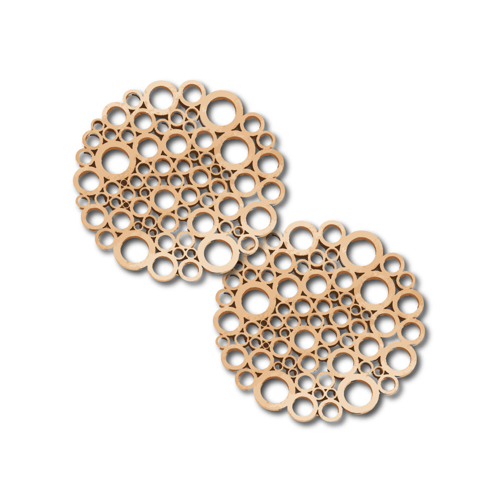 4pc Nord Deco Wooden Coaster 10x10cm - Circles