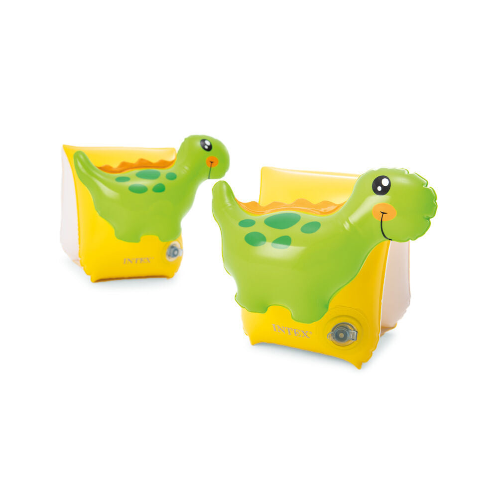 4PK Intex Inflatable Dinosaur Arm Bands 3D Design Kids Safety Floatation Device 3-6y
