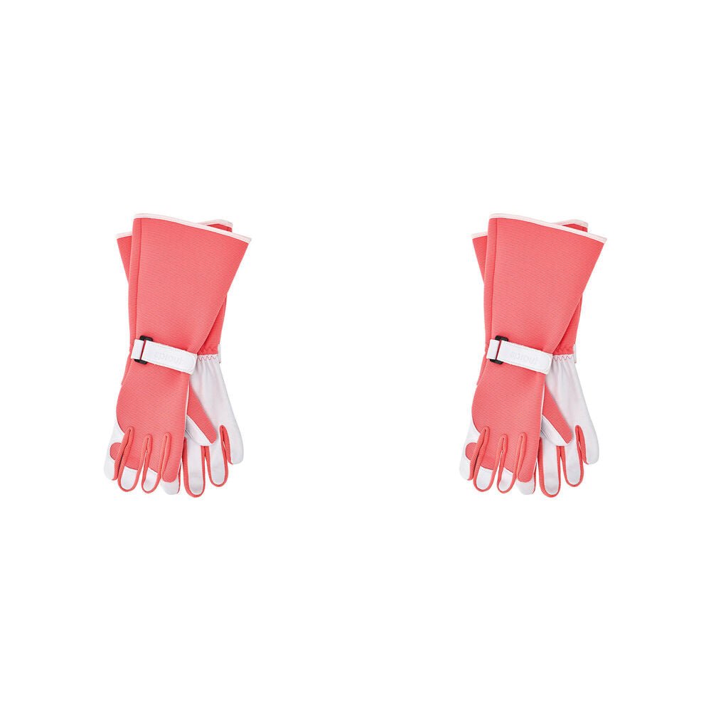 4pc Annabel Trends Sprout Long Sleeve Garden Hand Gloves - Coral