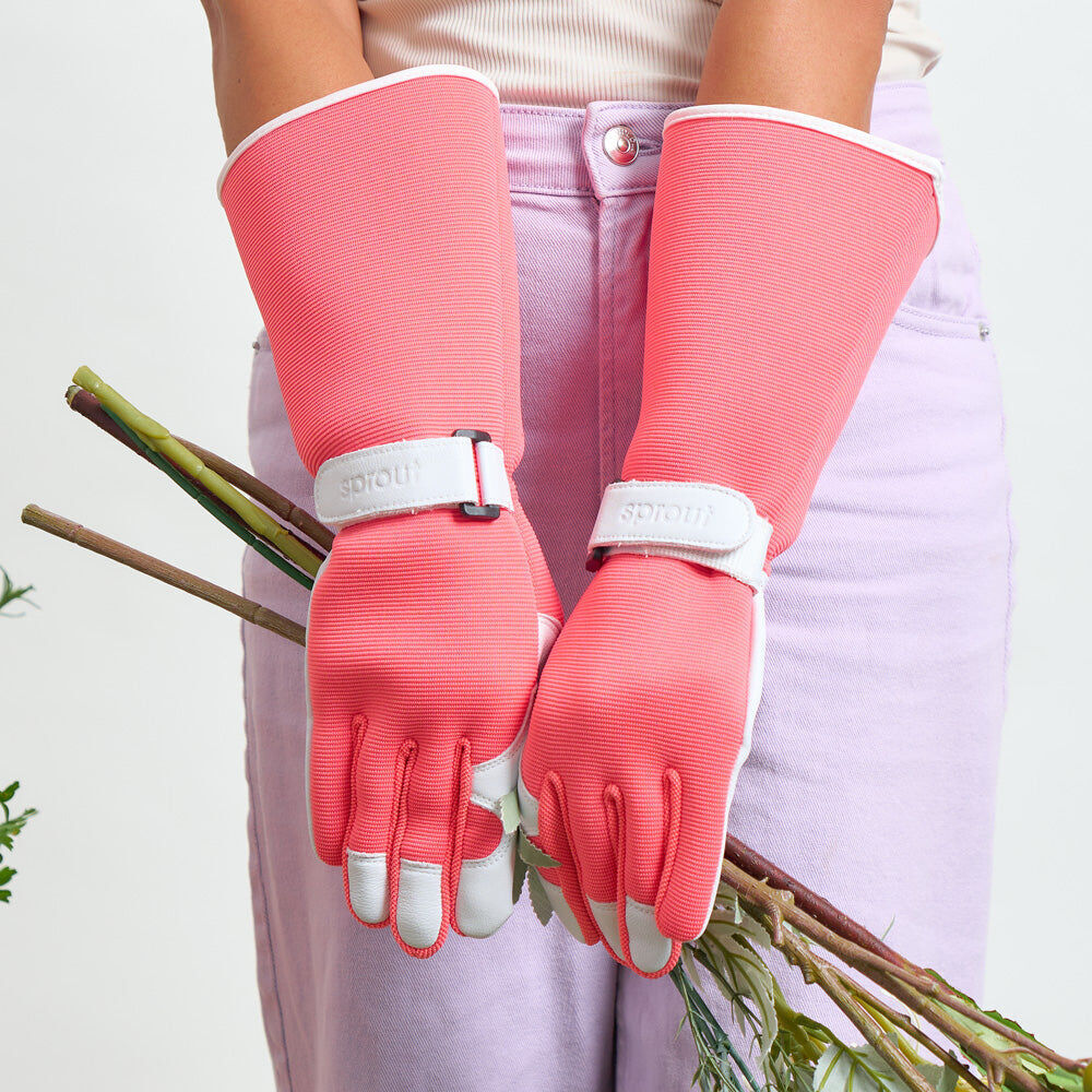 4pc Annabel Trends Sprout Long Sleeve Garden Hand Gloves - Navy