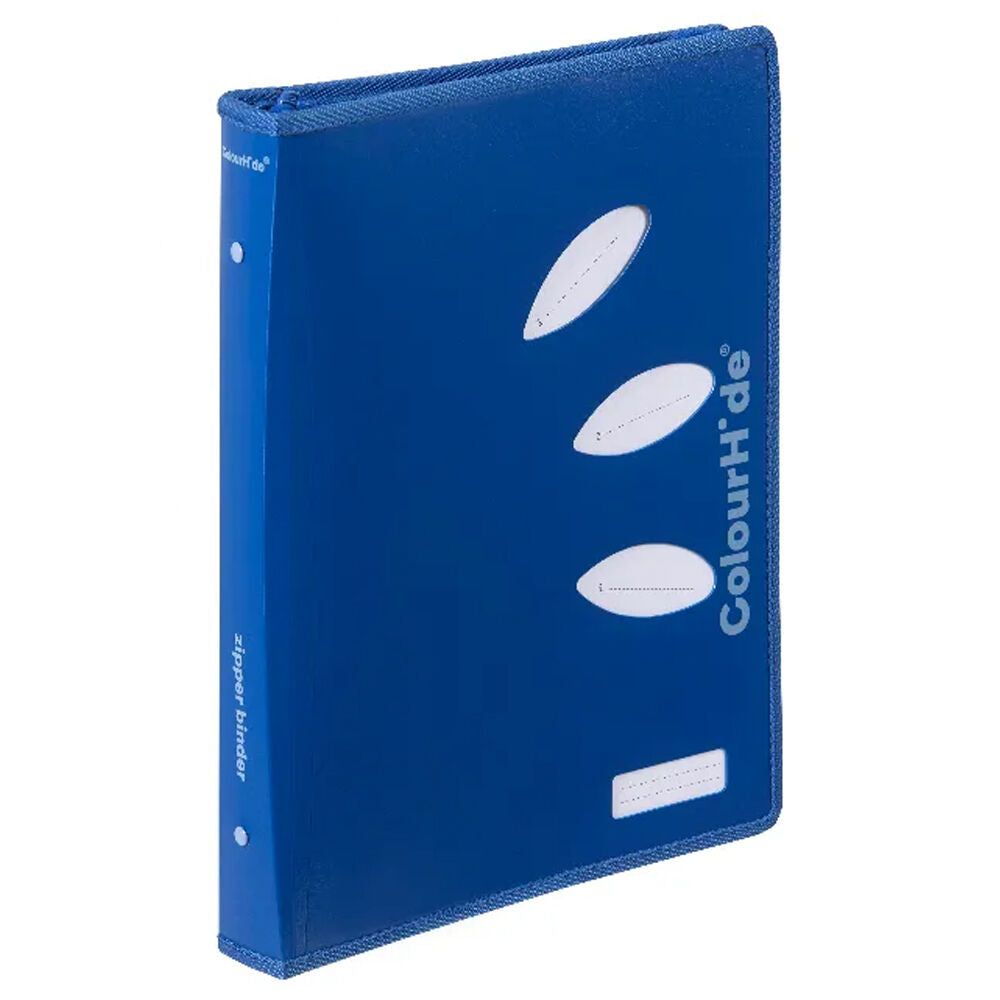 2PK Colourhide 48cm Zipper Binder File/Document Organiser Blue