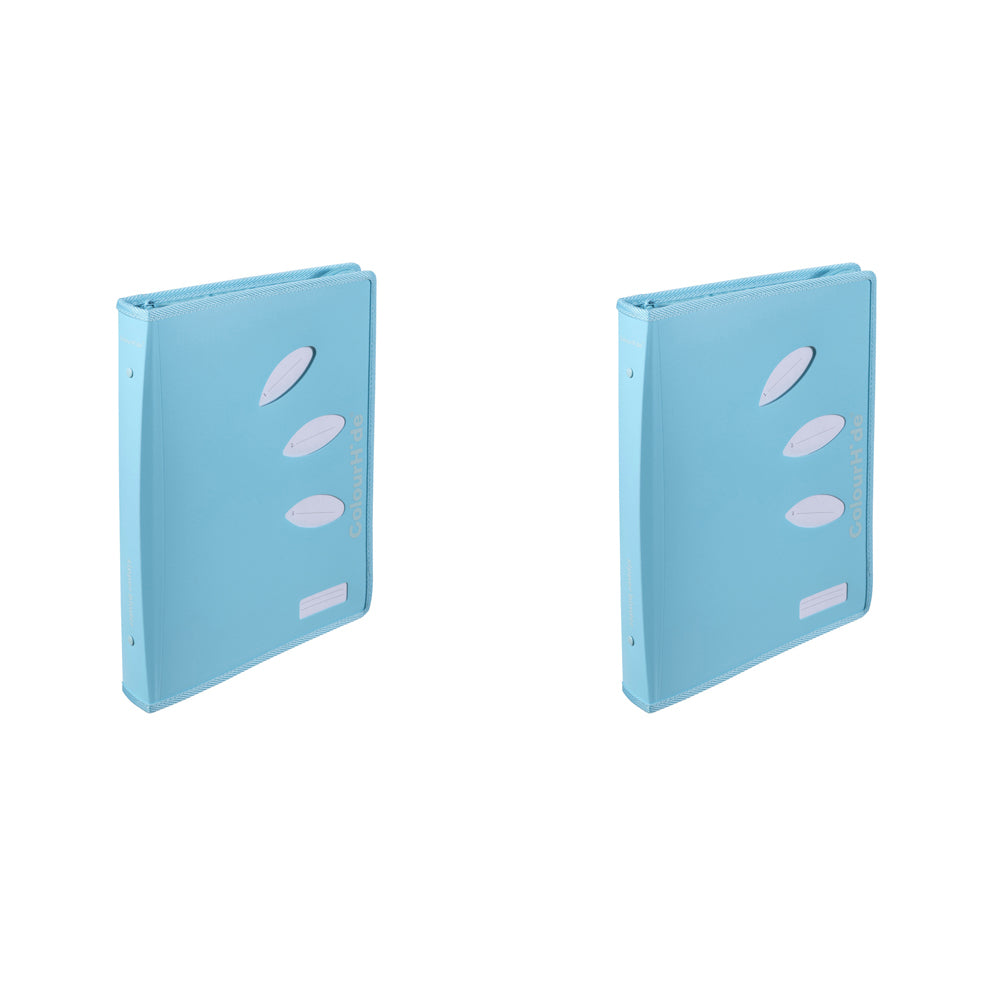 2PK Colourhide 48cm Zipper Binder File/Document Organiser Sky Blue