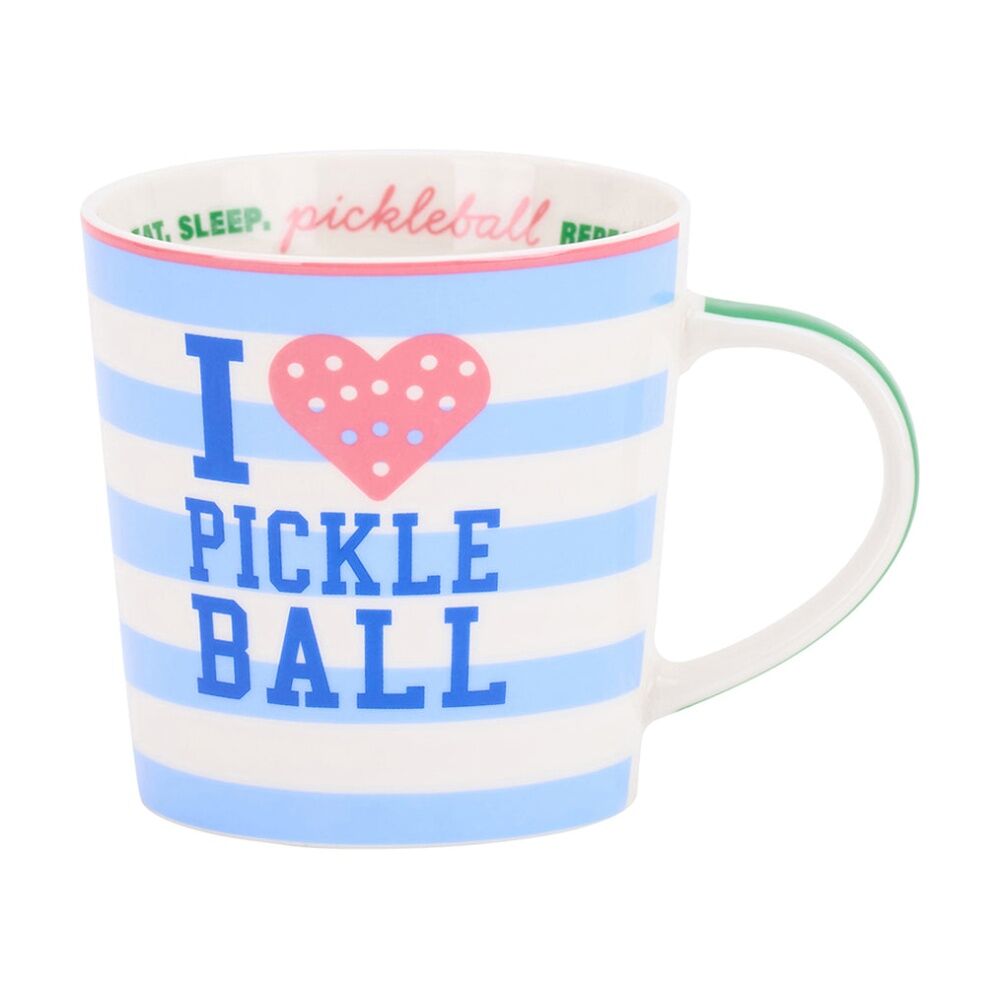 2PK Annabel Trends Coffee Tea Drinking Mug Pickleball Design 450ml Blue