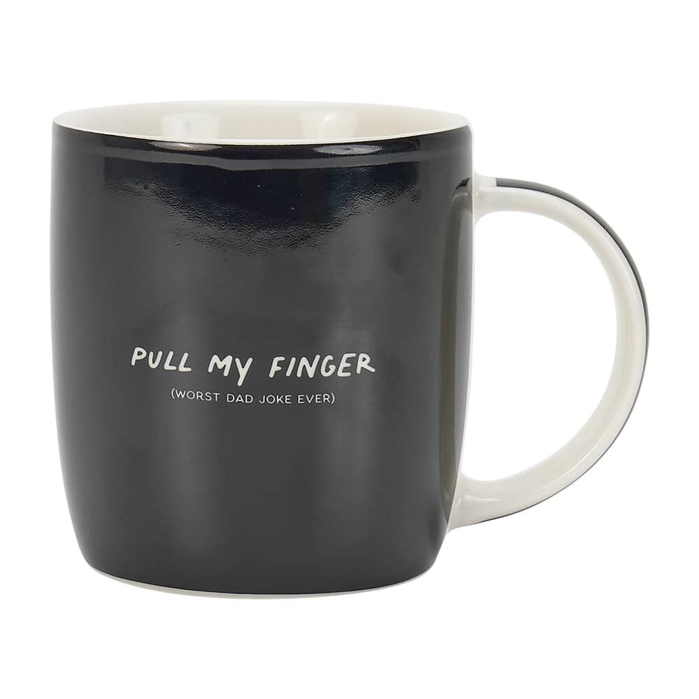 2PK Annabel Trends Coffee Mug Porcelain Pull My Finger w/ Handle 9cm - Black