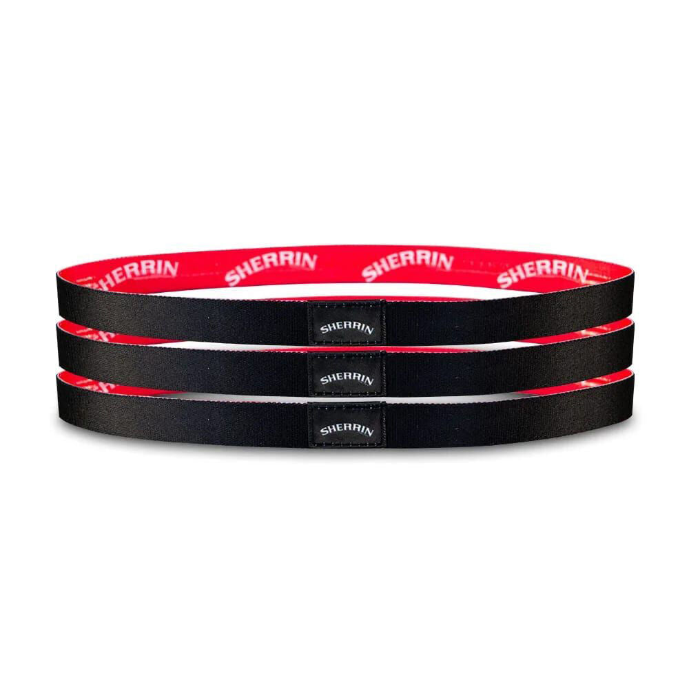 2x 3pc Sherrin Heathered Non-Slip Silicone Grip Hair Headbands Pack Black