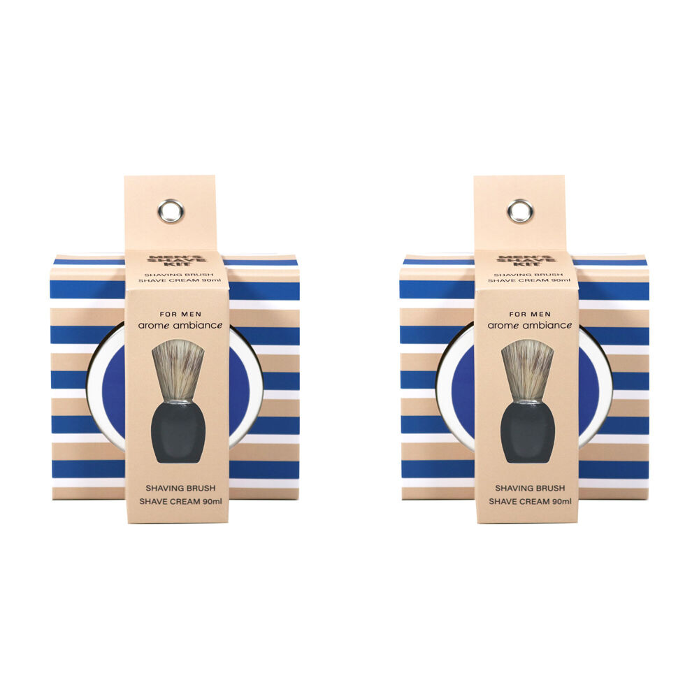 2PK Arome Ambiance Men's Shaving Brush/Shave Cream Kit