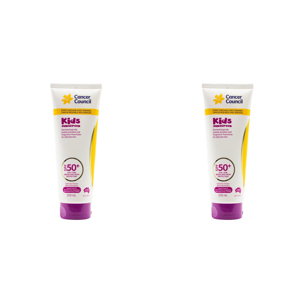 2PK Cancer Council 250ml Kids Sunscreen SPF50+ Body Lotion