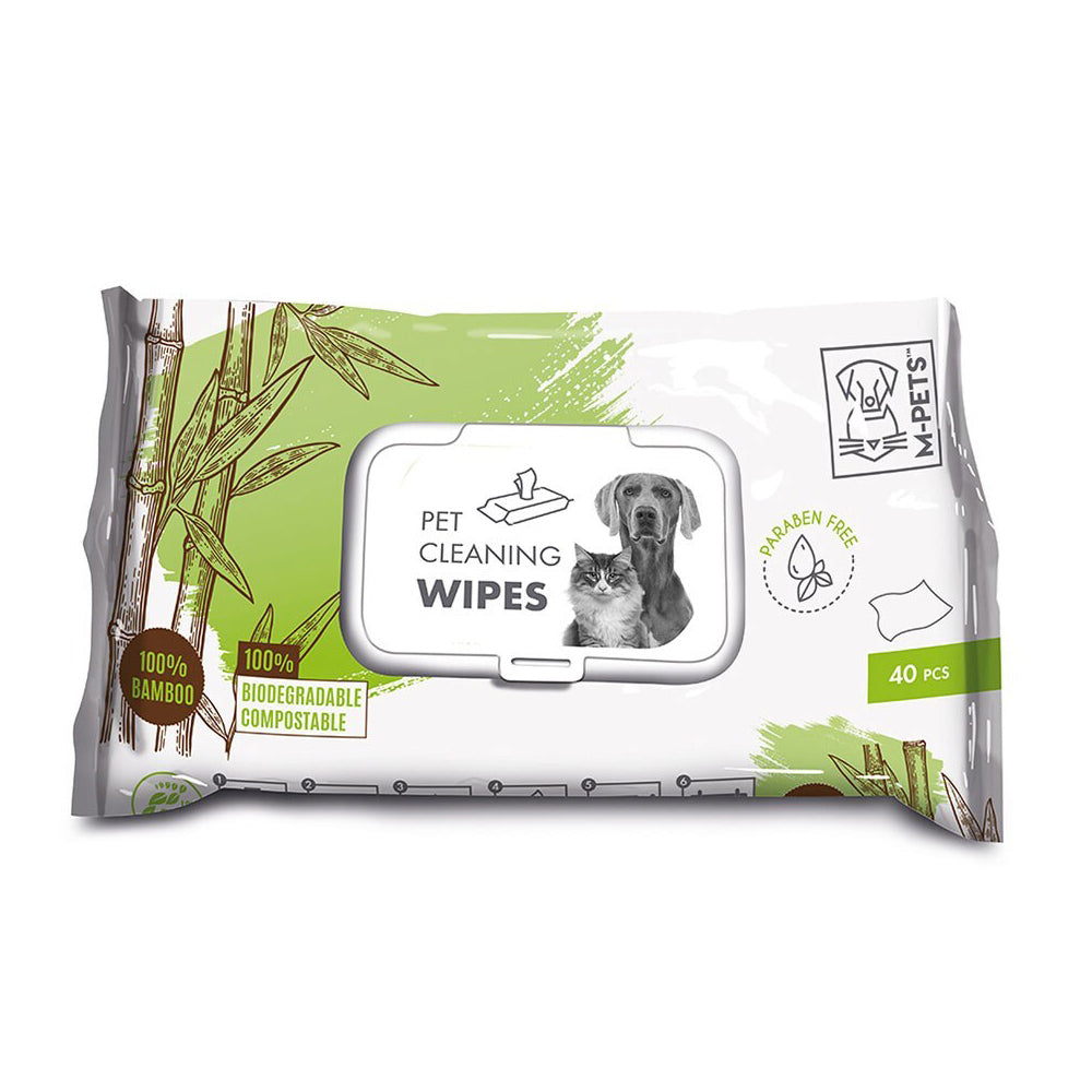 6x 40pc M-Pets 15x20cm Pet Dog/Cat Care Stain Cleaning Hygiene Wipes Towel Bamboo
