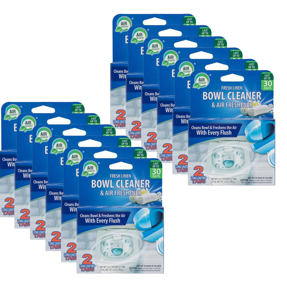 12x 2pc Air Fusion Toilet Bowl Cleaner & Air Freshener - Linen