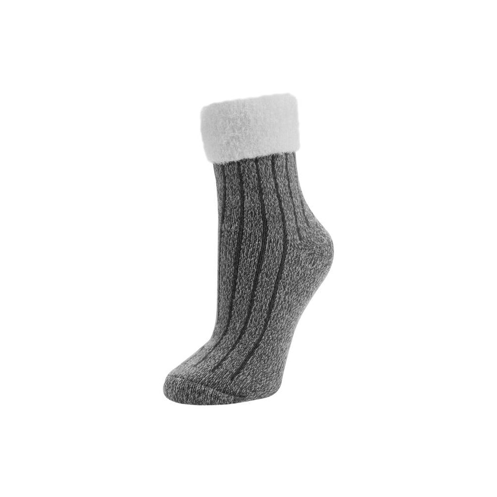 3PK Sof Sole Fireside Foldover Crew Socks Grey US Womens 5-10