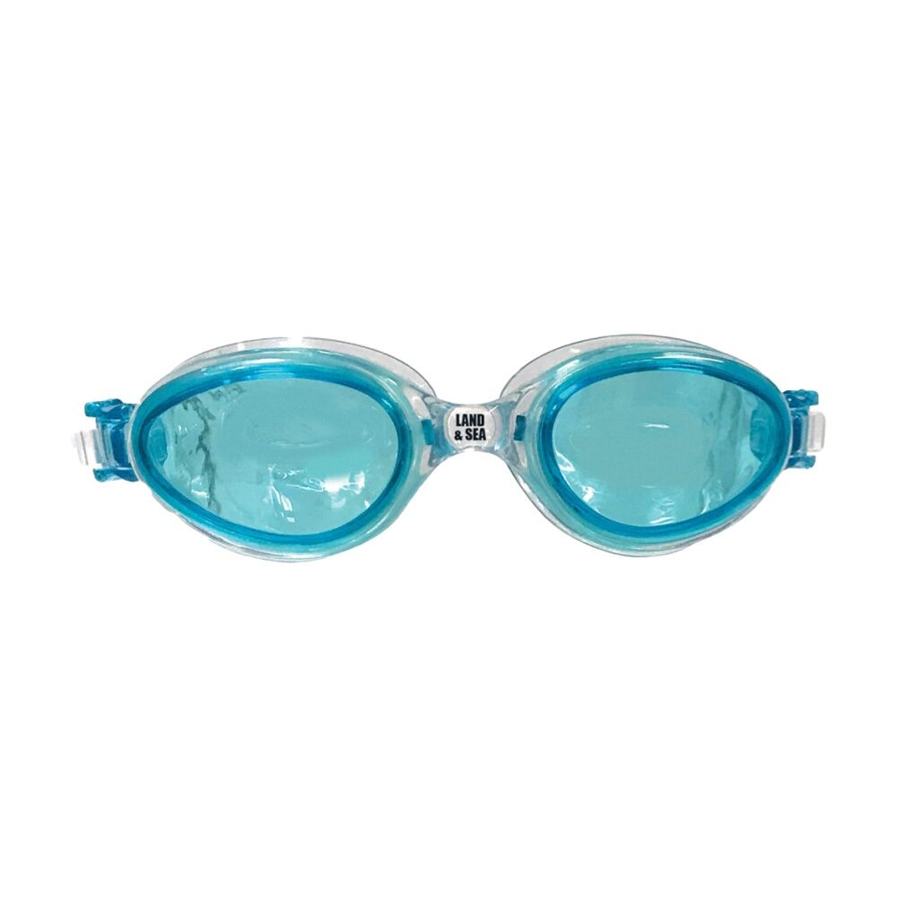 2PK Land & Sea Sports Universal Fit Silicone Anti-Fog Swim Goggles Aqua