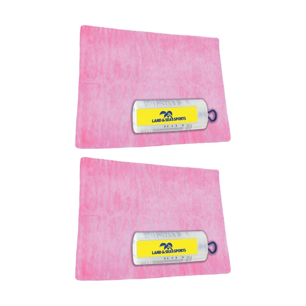2PK Land & Sea Jumbo Size Sports/Training Microfibre Quick Drying Towel Pink