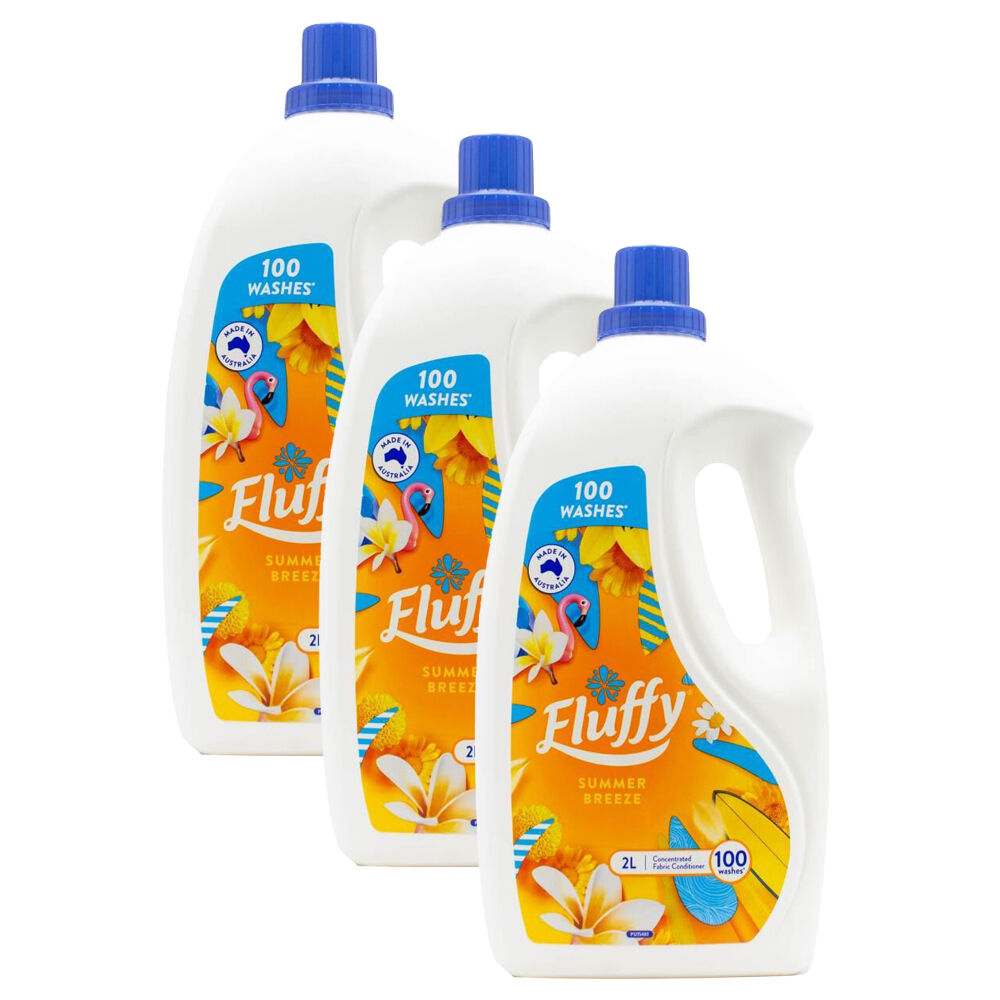 3PK Fluffy 2L Concentrated Fabric Conditioner Summer Breeze