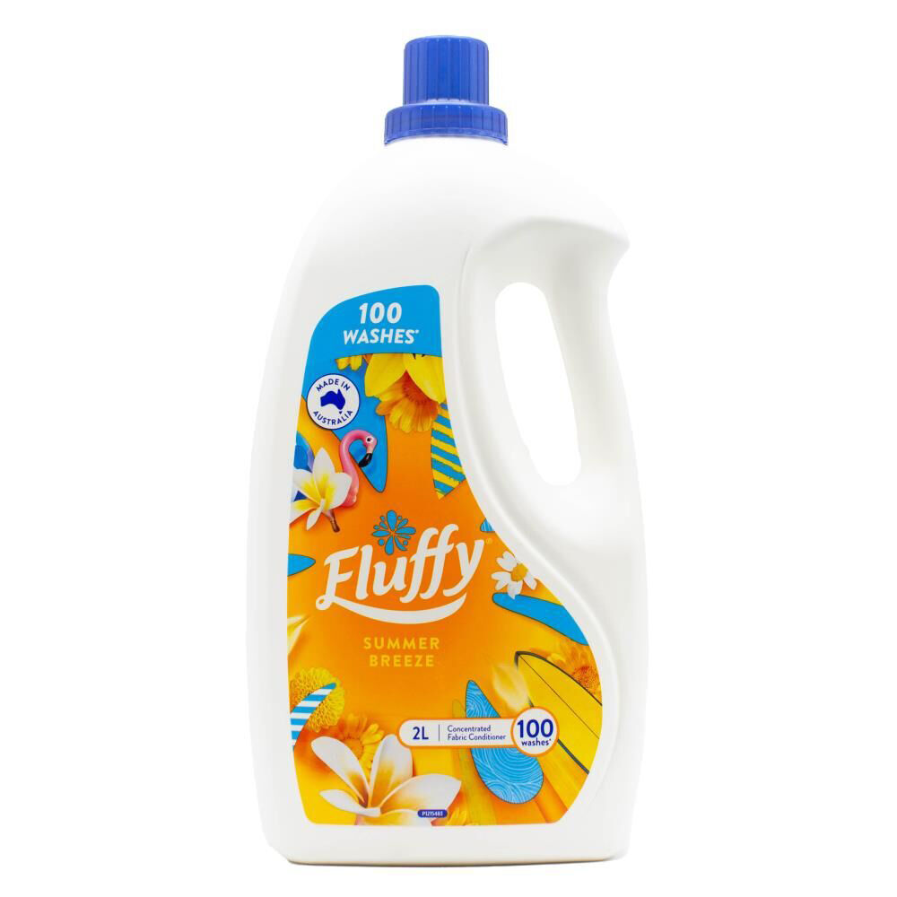 6PK Fluffy 2L Concentrated Fabric Conditioner Summer Breeze