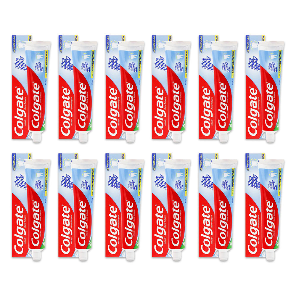 12PK Colgate 165g Fluoride Toothpaste Tube Blue Minty Gel