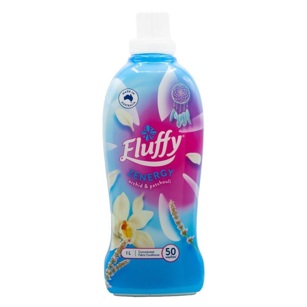 8PK Fluffy Concentrated Fabric Conditioner Zenergy 1L Orchid & Patchouli