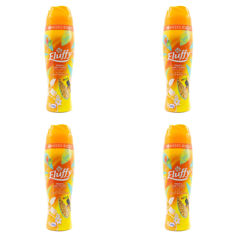 4PK Fluffy 500G In Wash Scent Booster Tropic Limited Ed - Like It's Hot