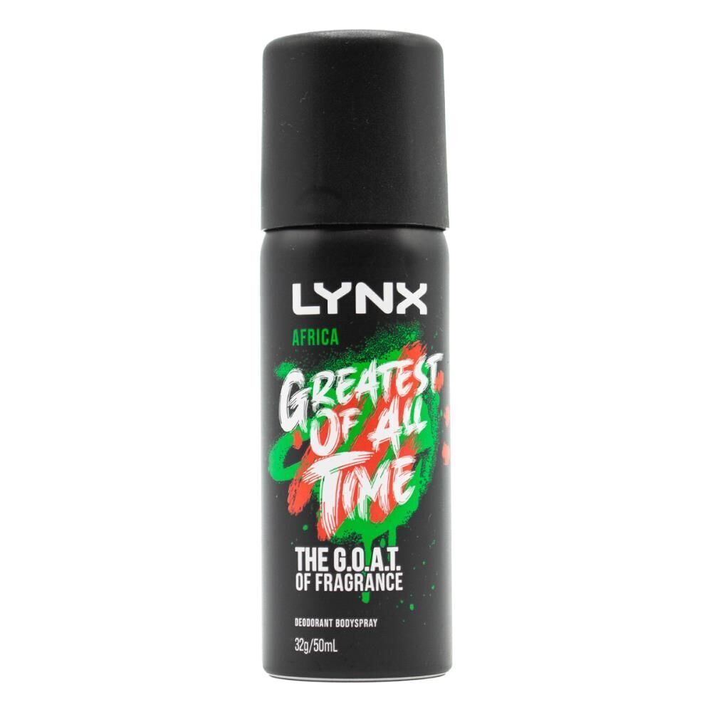 6PK Lynx 50ml Men Deodorant Body Spray Africa Greatest of All Time Mini