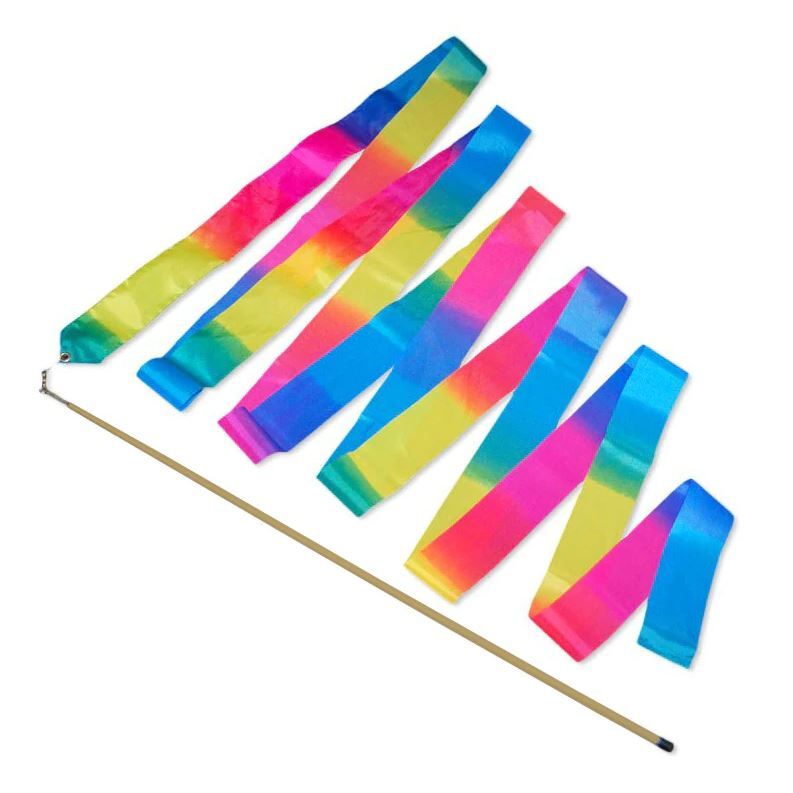 2PK Great Explorations Small Rainbow Ribbons w/ Wood Stem Toy 3+